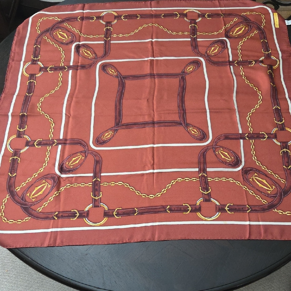 Cartier Chain Print Scarf with Box